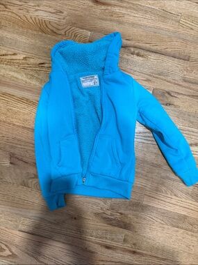 Kids Cozy Hooded Jacket - Bright Turquoise